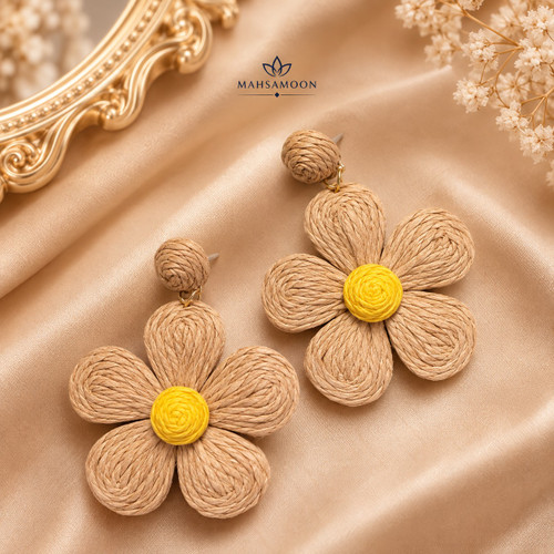 گوشواره بابونه نسکافه ای😍